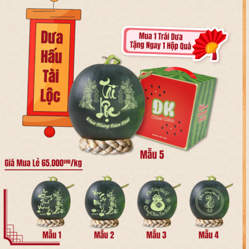 dưa hấu khắc chữ