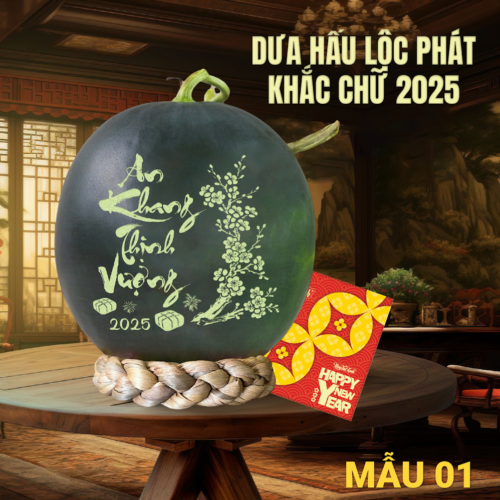 dưa hấu khắc chữ
