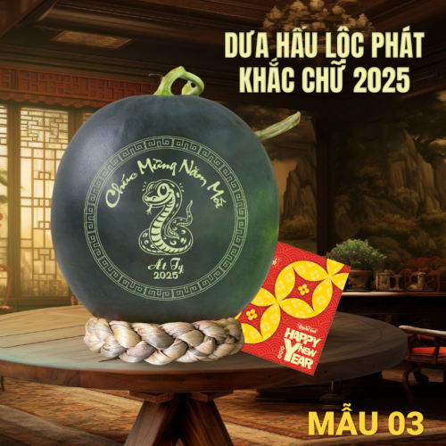 dưa hấu khắc chữ