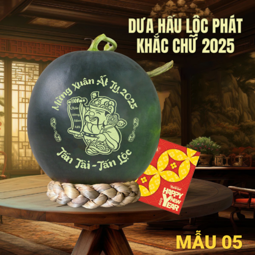 dưa hấu khắc chữ